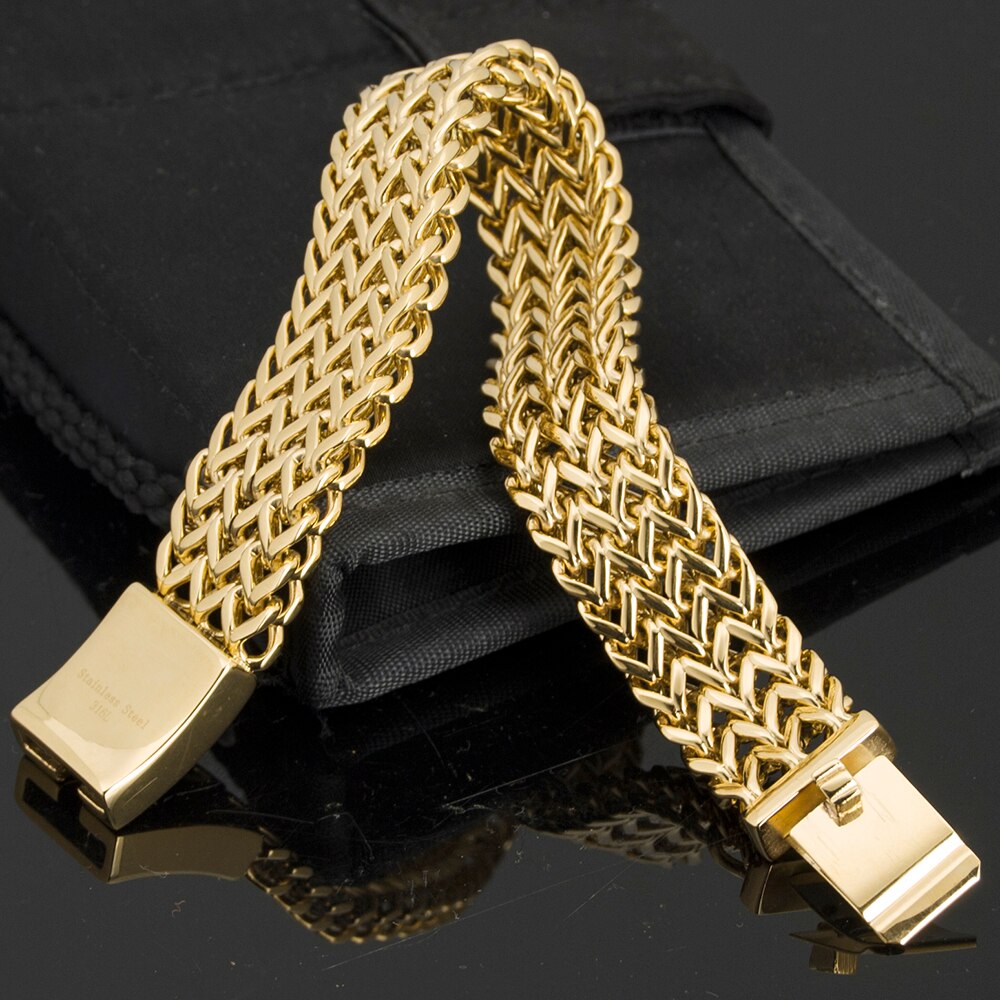 Luxury Yellow Gold Color Bracelet For Men