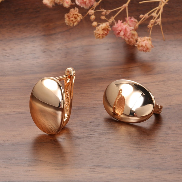 Newest Trend Jewelry Minimalist 585 Rose Gold Earrings