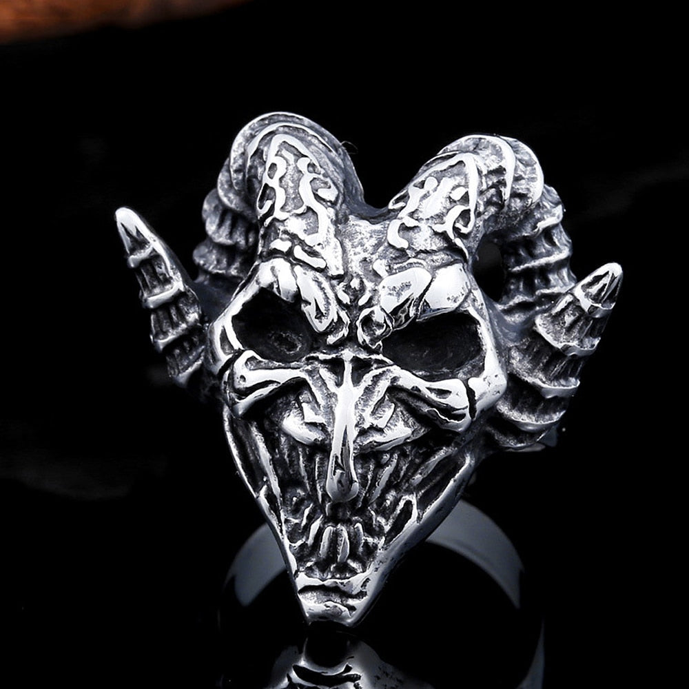 Gothic Demon Lucifer Retro Satan Ring For Men