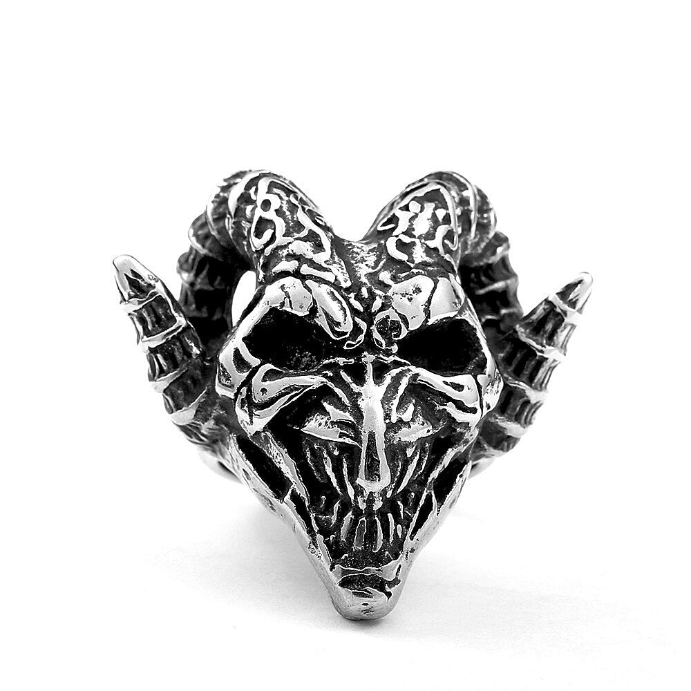 Gothic Demon Lucifer Retro Satan Ring For Men