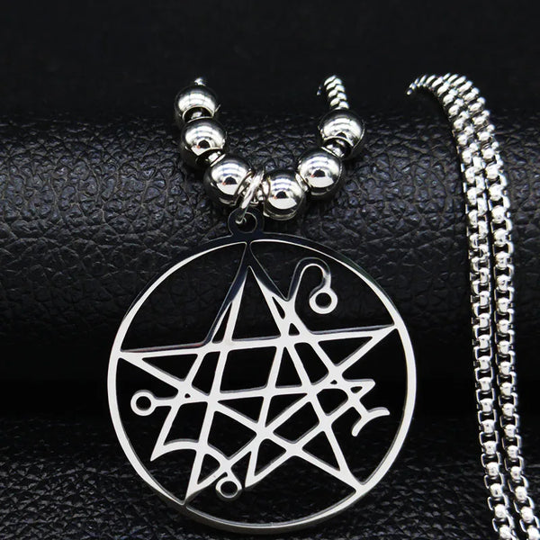 Necronomicon Stainless Steel Long Necklace Men Pendant