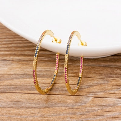 Hot Punk Style Hoop Earrings Twisted Big Circle Round Loop Earrings for Women