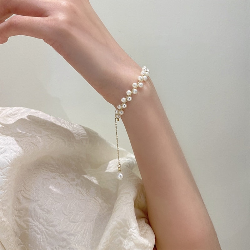 Korean Elegant Pearl Beads Choker Necklace For Women