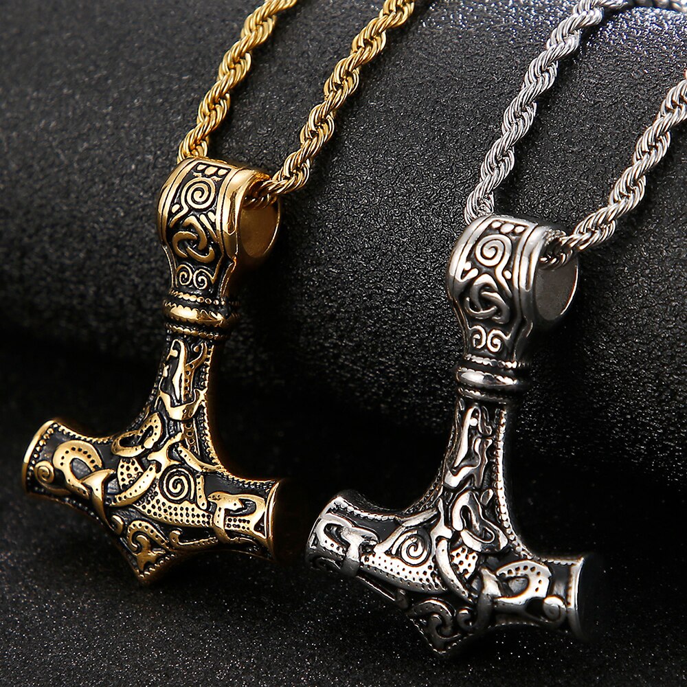 Vintage Totem Viking Pendant Necklace for Men