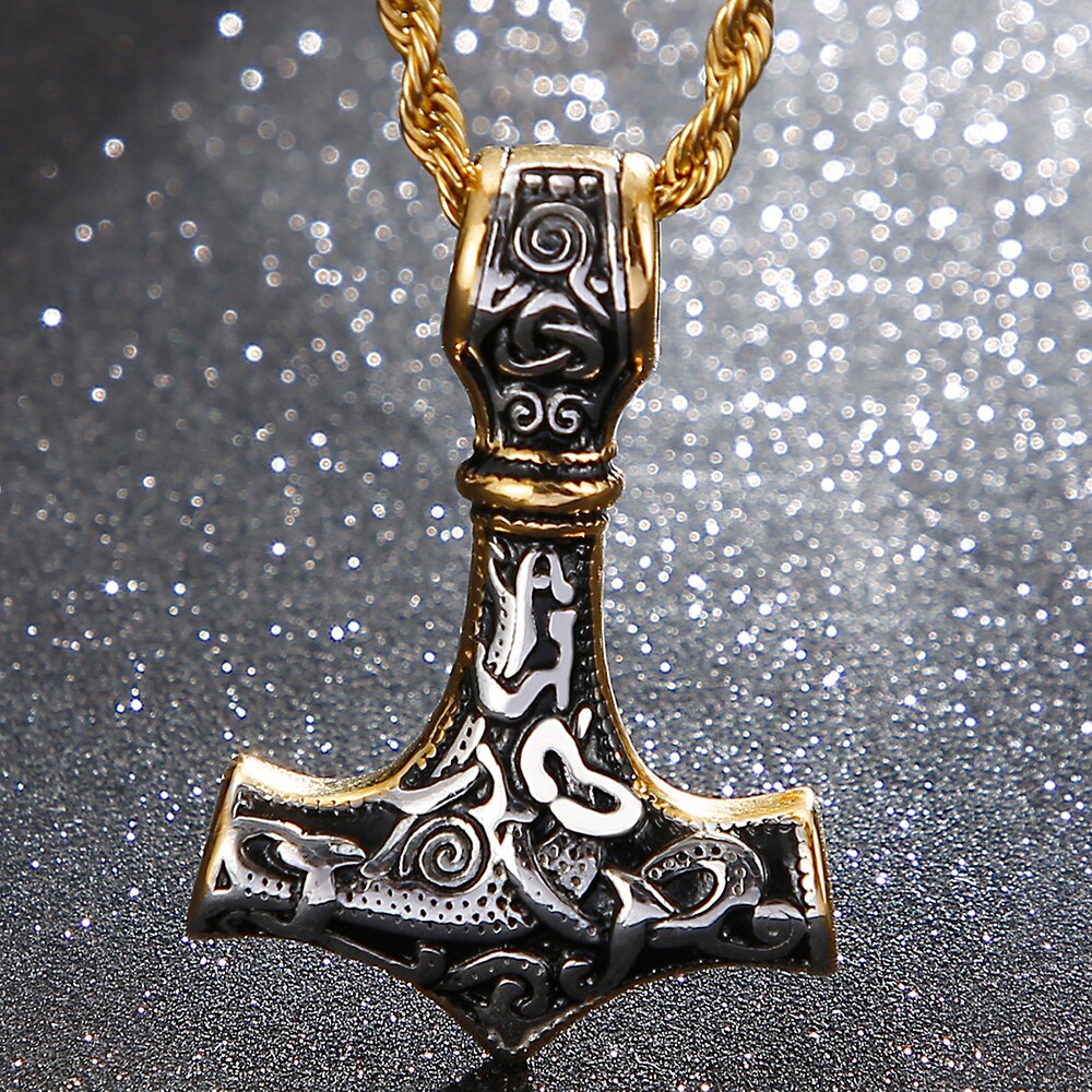 Vintage Totem Viking Pendant Necklace for Men