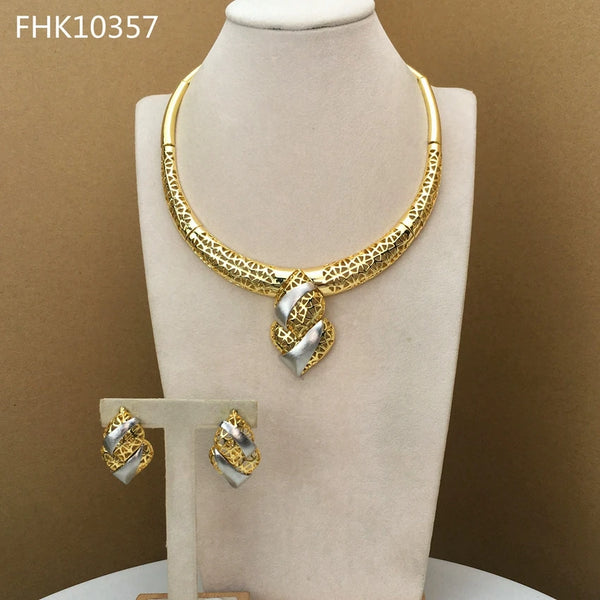 Dubai Fine Jewelry Exquisite Jewelry Sets Necklace and Earrings for Women