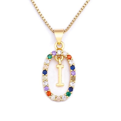 New Hot Sale Colorful 26 Letters A - Z Initial M S C K Alphabet Pendant Long Chain Necklace