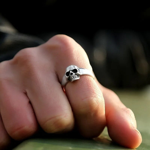 Real 925 Sterling Silver Punk Skull Ring Men Vintage Rings For Men Women