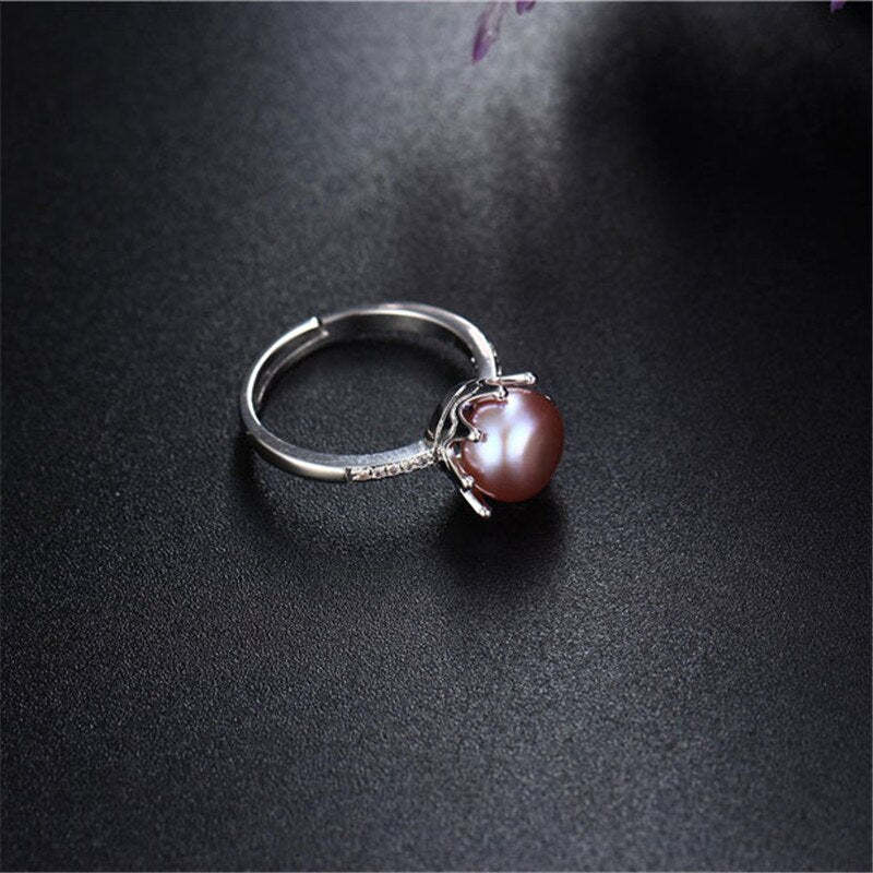 Eight-claw crown 8mm AAAA natural freshwater pearl ring for women gift