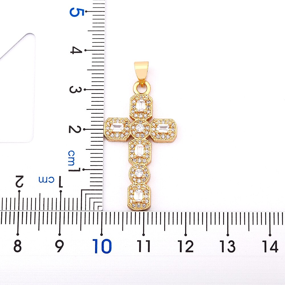 Top Quality Cubic Zirconia Cross Pendant Choker Chain Necklace Men Women