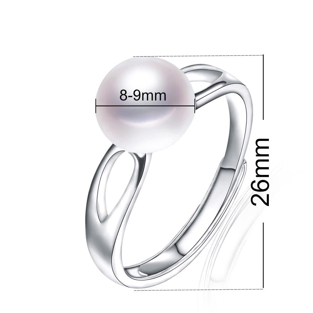 Fashion White Natural Pearl Adjustable Rings For Women