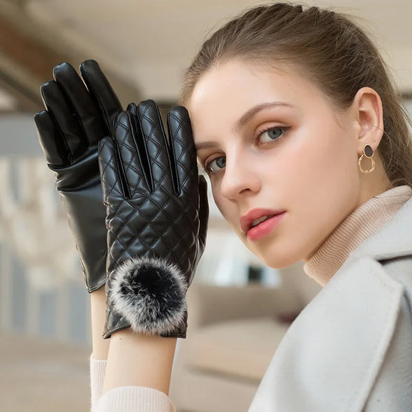 DENIM Warm Winter Women's Gloves Touch Screen Thicken Windproof Waterproof Driving Warm