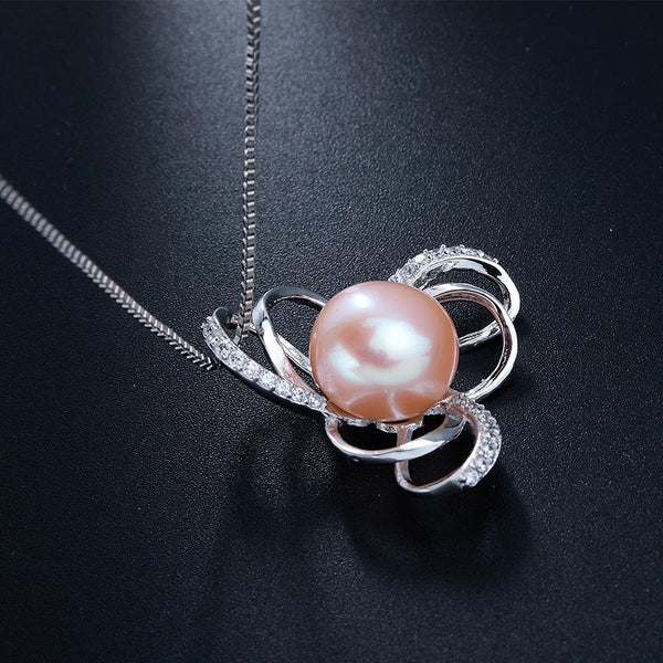 Luxury Zircon Natural Freshwater Pearl Pendants For Women