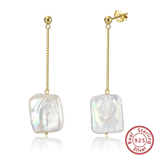 Trendy Baroque Freshwater Pearl Dangle Earrings for Women