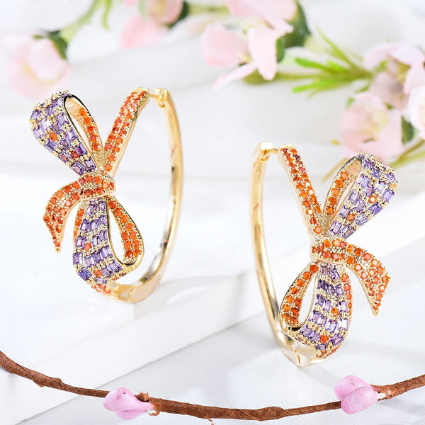 Luxury Bowknot Pendant Earrings High Quality Fashion Fine Jewelry For Women