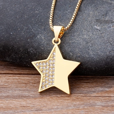 Fashion Design Lock Shape Copper Zircon Pendant Cute Necklace