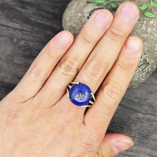 Vintage Round Quartz Jades Lapis Lazuli Rings