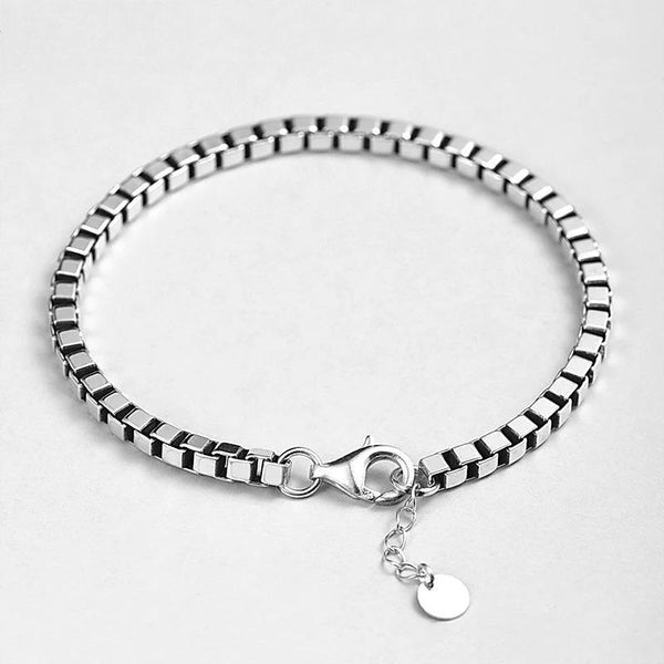 S925 Silver Men's Bracelet Couple High-end Sense Girls Niche Hip-hop Trendy Jewelry