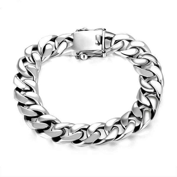 Luxury 925 Sterling Silver Bracelets Man High Polish Curb Link Chain Bracelet for Men