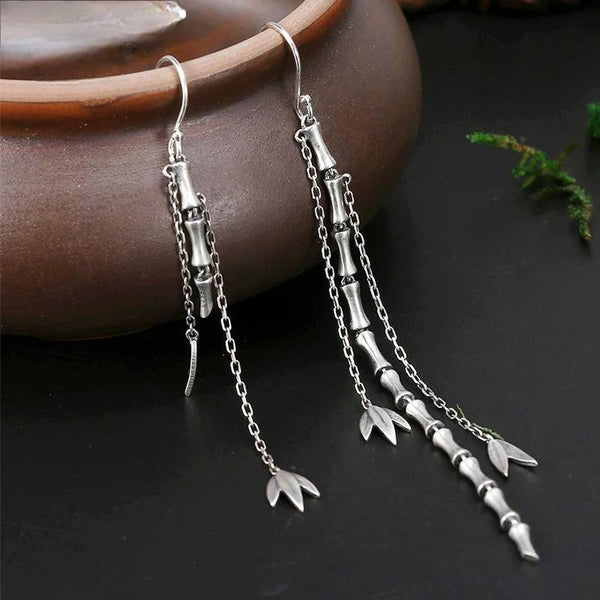 Real S925 sterling silver vintage ethnic drop earrings