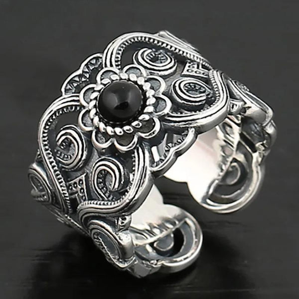 925 Sterling Silver Open Rings for Women Men Flower Hollowed Silver Thumb Rings