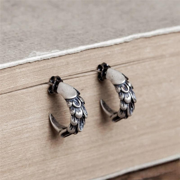 925 Sterling Silver Eagle Claw Stud Earrings Personality Men Women