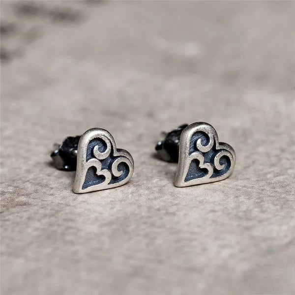 925 Sterling Silver Heart of the Tribe Stud Earrings