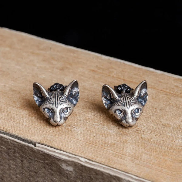 Sphynx hairless cat Stud Earrings for Men Women