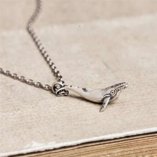 Ocean Style 100% 925 Sterling Silver 52HZ Whale Pendant Necklace For Men Women