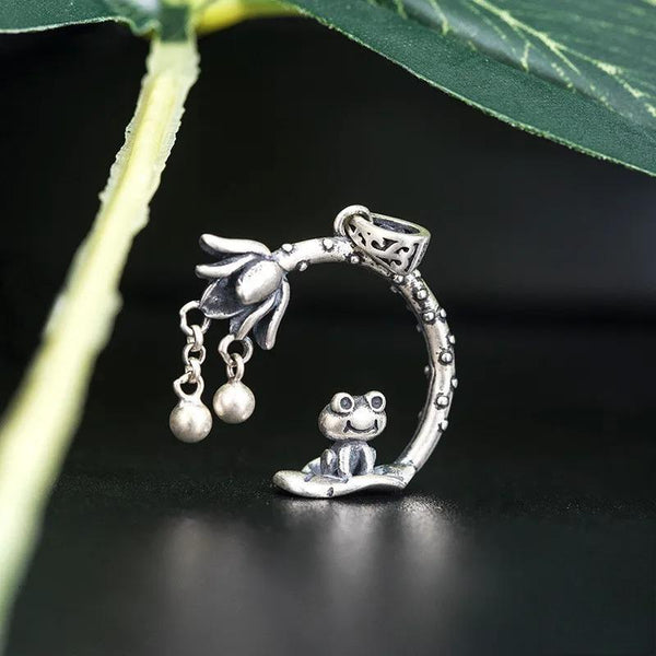 Vintage 925 Sterling Silver Cute Frog Pendant For Necklace Men Women