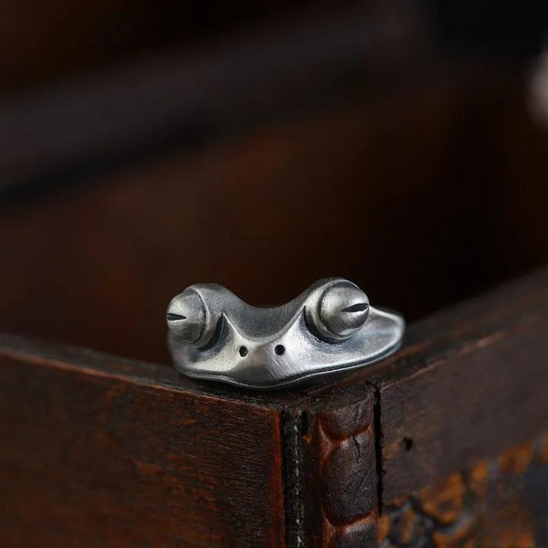 Vintage 925 Sterling Silver Frog Ring For Men and Women