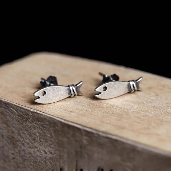 Teeny Tiny Fish Earrings Minimalist Stud Earrings