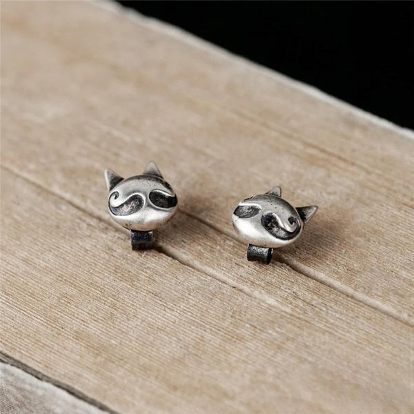 Personality Cute Bearded cat Stud Earrings For Women