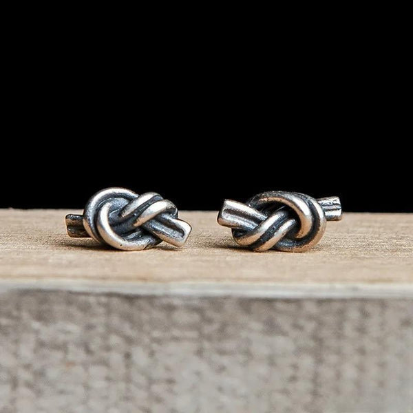 925 Sterling Silver Vintage Knot Stud Earrings