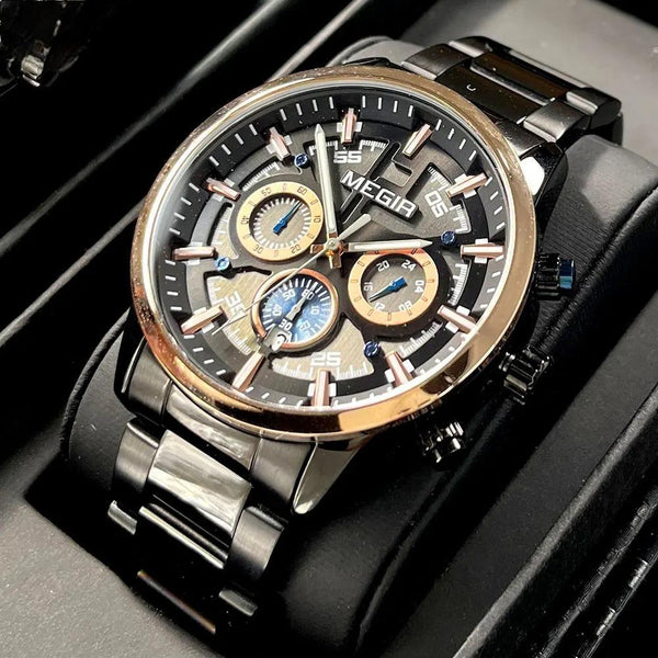 Formal Dress Watch Men Luminous Chronograph Quartz Wristwatch