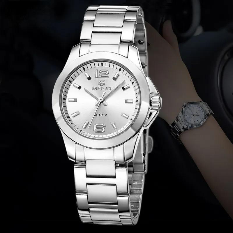 Women's Simple Round Dial Quartz Watches Stainless Steel Waterproof Wristwatch for woman