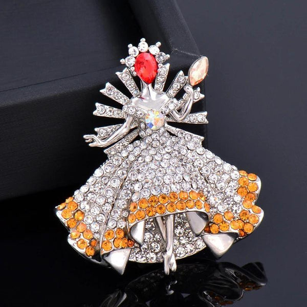 Luxurious Full Crystal Magic Fairy Angel Brooch Pin For Women's