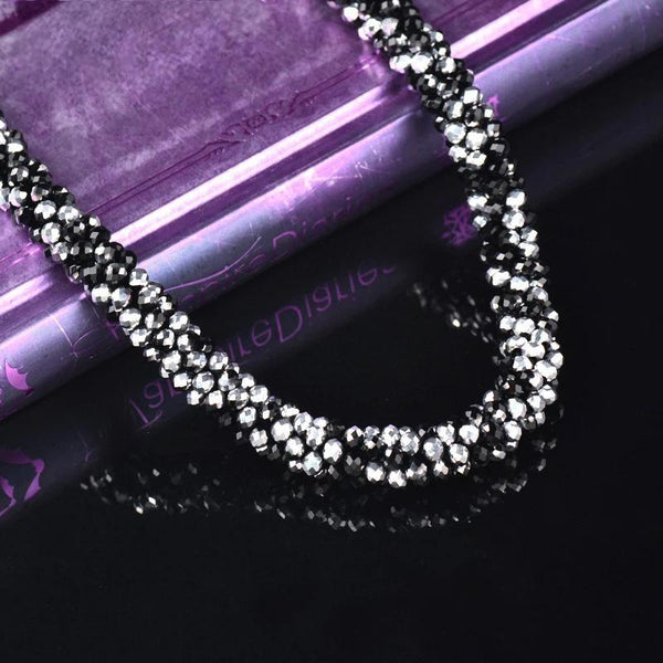 Fashion Crystal Beads Chunky Necklace Chain On Neck For Women