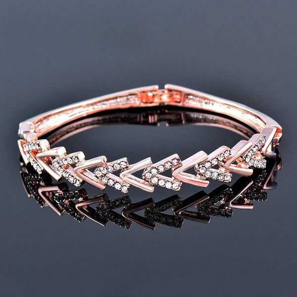 Romantic Hollow Bangle Bracelets For Women Rose Gold Silver Color