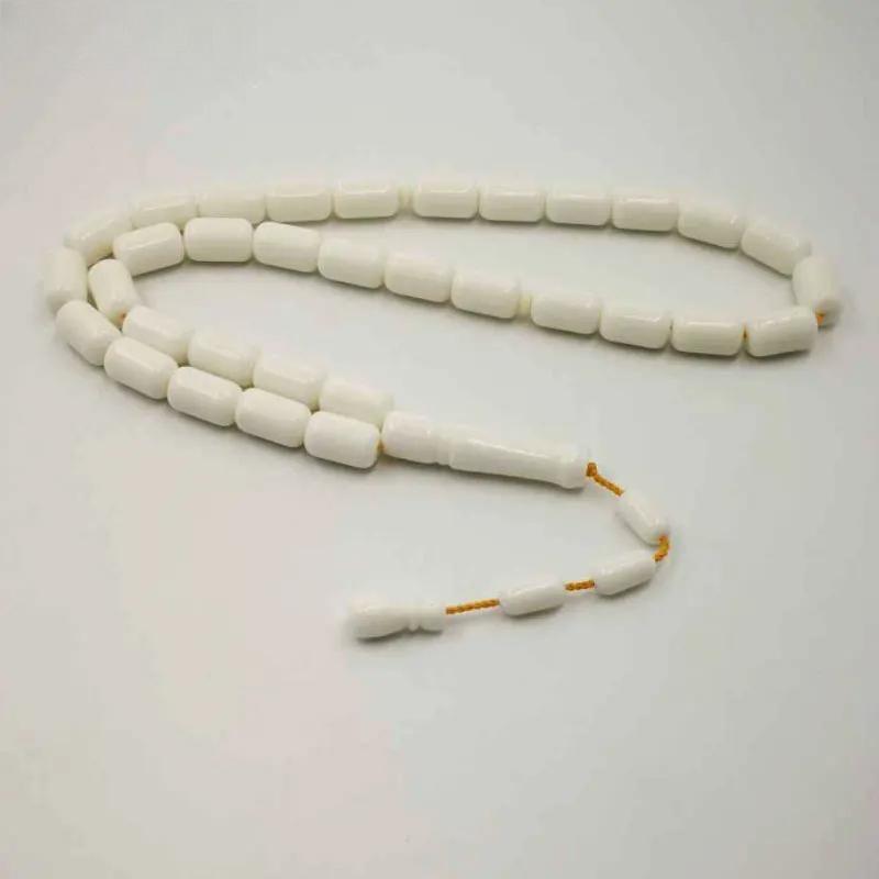 Man's Tasbih High imitation ivory resin prayer beads gift for father good quality Misbaha white Bracelets