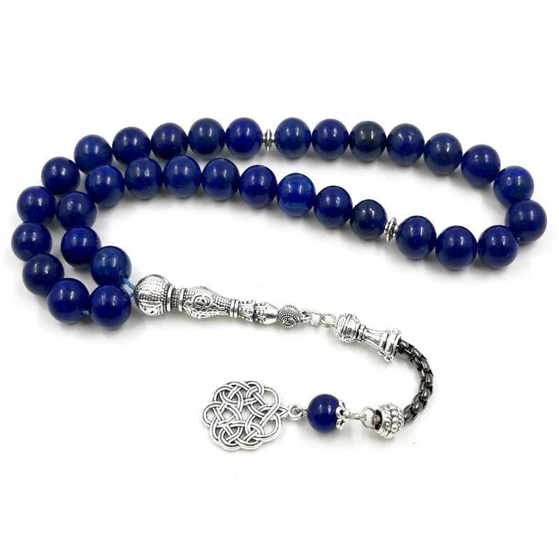 Tasbih men gemstone Lapis lazuli islamic Rosary Muslim Paryer beads arabic misbaha bracelets Eid gift