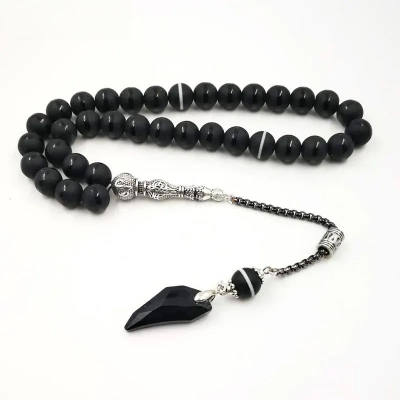 Crystal Tasbih and agates tassel Popular style Black Crystal Muslim prayer beads