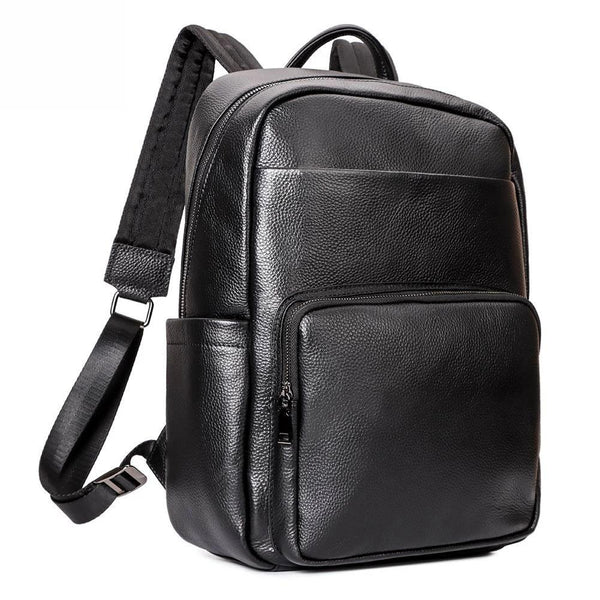 Backpack Men Genuine Leather Fashion Schoolbag For Teenager Boys Travel Bag Male Laptop Backpack