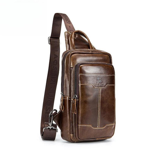 Genuine Leather chest bag for men designer messenger bags