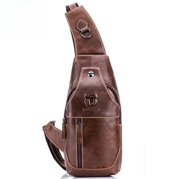 Genuine Leather Men chest bag Male Shoulder Bag Messenger Bag Casual Crossbody Bag