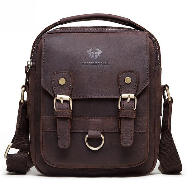 Genuine Leather Men Shoulder Messenger Bag Vintage Male Crossbody Bags