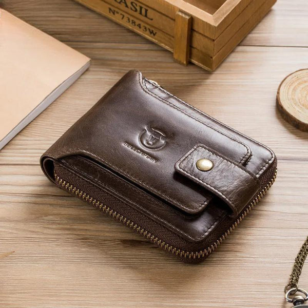 Men's Wallet Genuine Leather Purse Male Rfid Wallet Multifunction Storage Bag