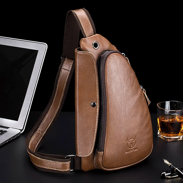 Men's Casual Messenger Bag Men's Headphones Chest Bags Messenger Bag's Leather Chest Bag For Men