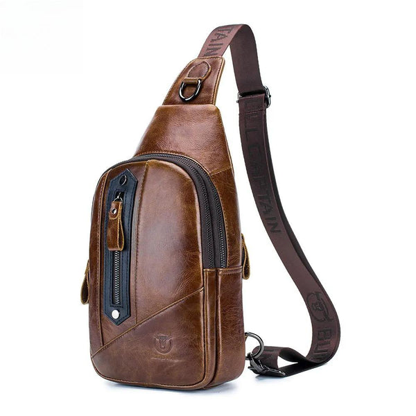 Leather Fashion Men's Chest Bags Casual Messenger Bag's