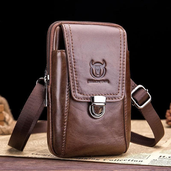 Genuine Leather Vintage Waist Packs Men Travel Fanny Pack Belt Bum shoulder Bag